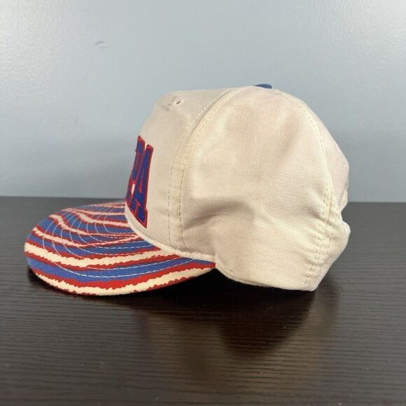 Vintage NAPA Logo Embroider Hat Red White & Blue Zebra Print Snapback USA - Picture 4 of 7